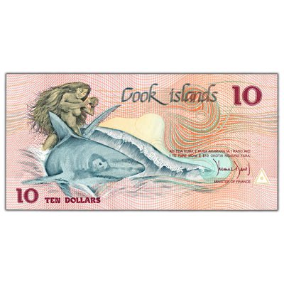 Cook Islands 1987 $10 Ten Dollars Note P #4a - Uncirculated