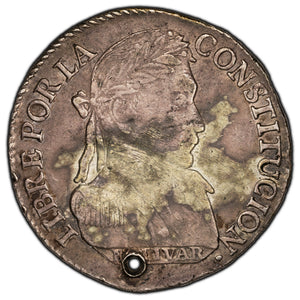 SOLD Bolivia 1830 4 Soles Silver Coin KM #96a.1 - Holed