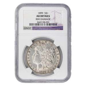 SOLD United States 1899 $1 Morgan Silver Dollar - NGC AU Details (rim damage)