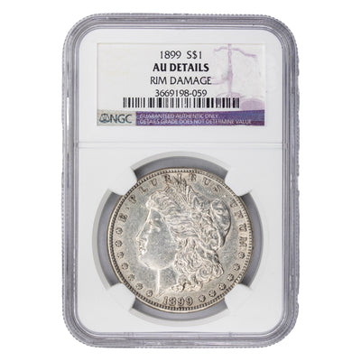 SOLD United States 1899 $1 Morgan Silver Dollar - NGC AU Details (rim damage)