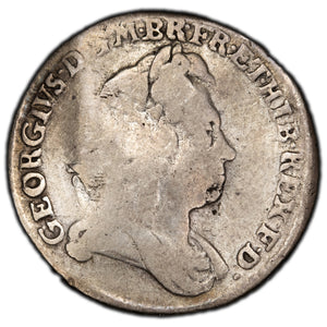 SOLD Great Britain 1723 6 Pence Silver Coin - Bent/Damaged