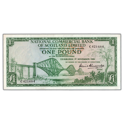 Scotland National Commercial Bank 1961 1 One Pound Note