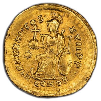 SOLD Ancient Rome Theodosius II AD 442-43 AV Solidus Coin RIC #285 Depeyrot 84/1