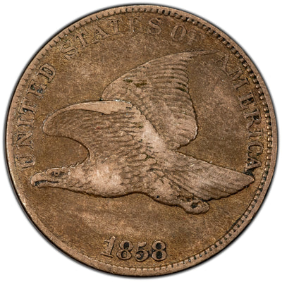 United States 1858 Large Letters 1c Flying Eagle Cent Coin