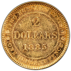 SOLD Newfoundland 1885 $2 Two Dollars Gold Coin - Choice AU+