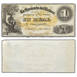 SOLD Argentina La Hacienda Del Molino 1864  1 One Real Note