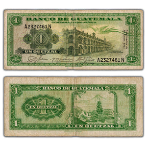 SOLD Guatemala 1961 1 One Quetzal Note P #43c - Circulated