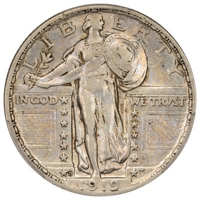United States 1919-D 25 Cents Standing Liberty Quarter Silver Coin - PCGS XF-45