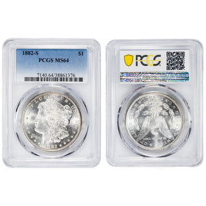 SOLD United States 1882-S $1 Morgan Silver Dollar Coin - PCGS MS-64