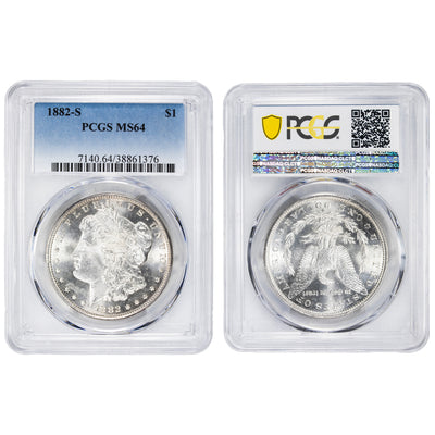 SOLD United States 1882-S $1 Morgan Silver Dollar Coin - PCGS MS-64