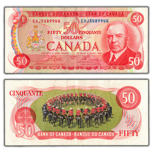 SOLD $50 1975 Bank of Canada Note Crow-Bouey EFJ Prefix BC-51b - VF/EF