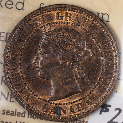 SOLD Canada 1884 Obverse 2 1 Large Cent Coin - ICCS MS-63 RB