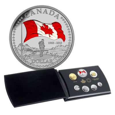 Canada 2015 50th Anniversary of the Canadian Flag Deluxe .9999 Fine Silver Proof Set