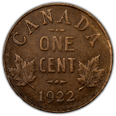 Canada 1922 1 Large Cent Coin Key Date! - Very Fine