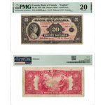 $20 1935 Bank of Canada Note English Text Small Seal BC-9b - PMG VF-20