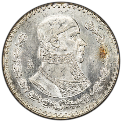 Mexico 1967 1 One Peso Silver Coin - UNC