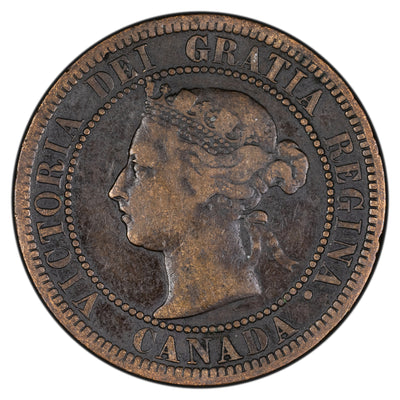 SOLD Canada 1891 Small Date Large Leaves 1 Large Cent Coin - VG/F