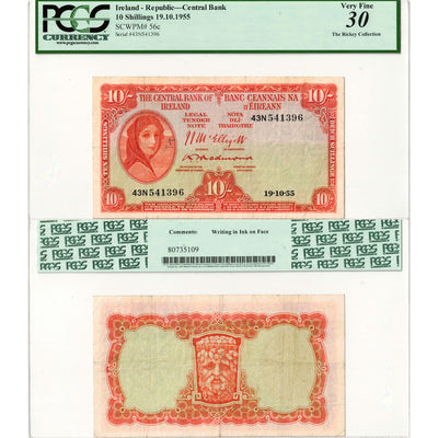 Ireland 1955 10 Ten Shillings Note P #56c - Legacy VF-30