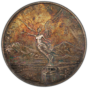 SOLD Mexico 2011 1/2oz Libertad .999 Fine Silver Coin  - Toned