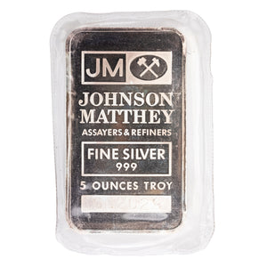 SOLD Johnson Matthey JM TD Bank 5oz .999 Fine Silver Bar - Sealed