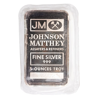 SOLD Johnson Matthey JM TD Bank 5oz .999 Fine Silver Bar - Sealed
