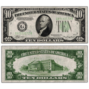SOLD United States 1934 $10 Chicago Federal Reserve Note - EF