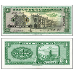 Guatemala 1968 1 One Quetzal Note P #52b - Choice UNC