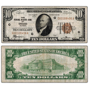 United States 1929 $10 Chicago National Currency Note - Circulated