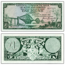 Scotland National Commercial Bank 1966 1 One Pound Note P #269 - Choice UNC