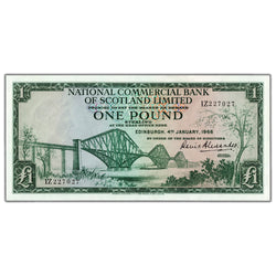 Scotland National Commercial Bank 1966 1 One Pound Note P #269 - Choice UNC