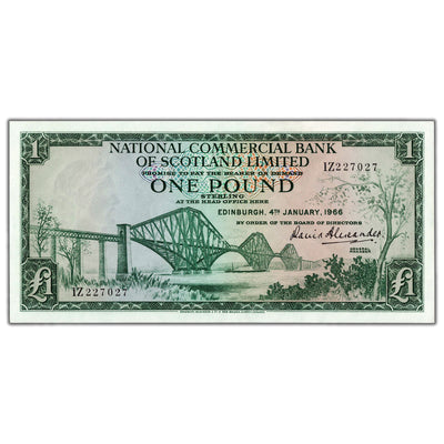 Scotland National Commercial Bank 1966 1 One Pound Note P #269 - Choice UNC