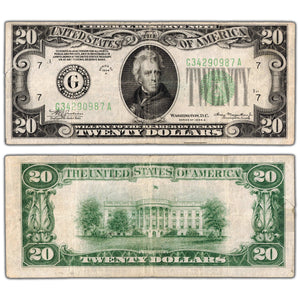 SOLD United States 1934 $10 Chicago Federal Reserve Note - Tear/Tape