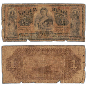 SOLD Peru 1879 1 One Sol Note P #1 - Filler