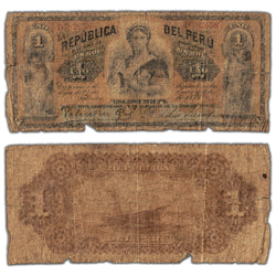 Peru 1879 1 One Sol Note P #1 - Filler