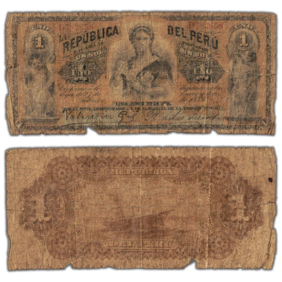 Peru 1879 1 One Sol Note P #1 - Filler