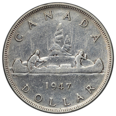 SOLD Canada 1947 Blunt 7 $1 Silver Dollar Coin - Cleaned