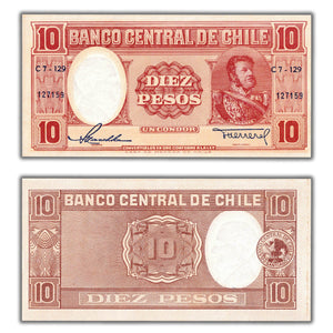 SOLD Chile N.D (1947-1958) 10 Pesos Note P #111 (Signature #4)