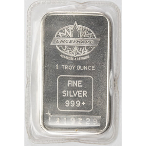 SOLD Engelhard Maple Leaf 1oz .999 Fine Silver Bar - Sealed