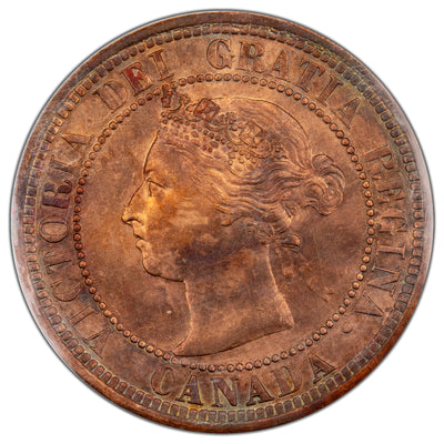 Canada 1888 One Large Cent Coin - ICCS MS-64 Red