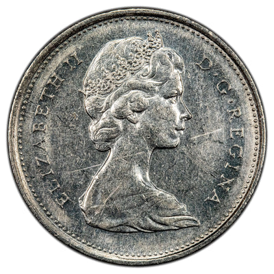Canada 1973 Large Bust 25 Cents Quarter Coin - Almost Uncirculated (lt. scratches)