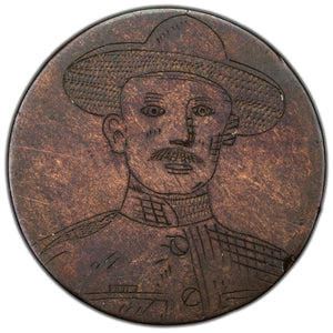 SOLD Great Britain N.D (1860-1874) 1d Penny Coin - Trench Art - Engraved Soldiers Portrait