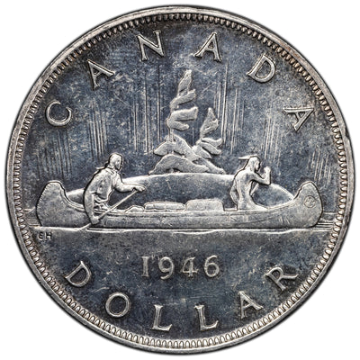 SOLD Canada 1946 $1 Silver Dollar Coin - EF/AU