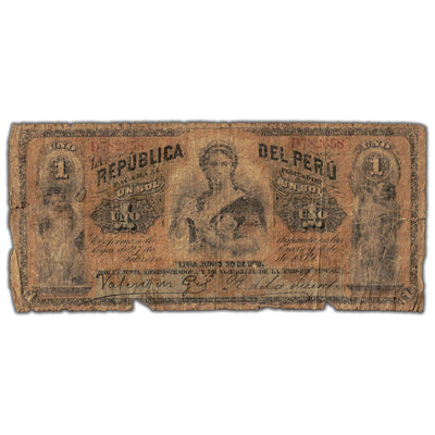 Peru 1879 1 One Sol Note P #1 - Filler