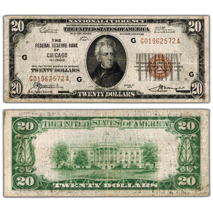 United States 1929 $20 Chicago National Currency Note - Circulated