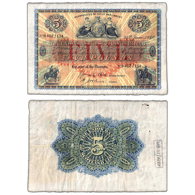 SOLD Scotland Union Bank of Scotland 1940 5 Five Pounds Note P #S811d - Circulated
