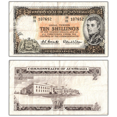 Australia ND (1961-65) 10 Ten Shillings Note P #33a - VF