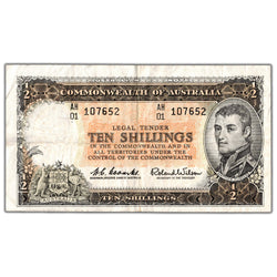 Australia ND (1961-65) 10 Ten Shillings Note P #33a - VF