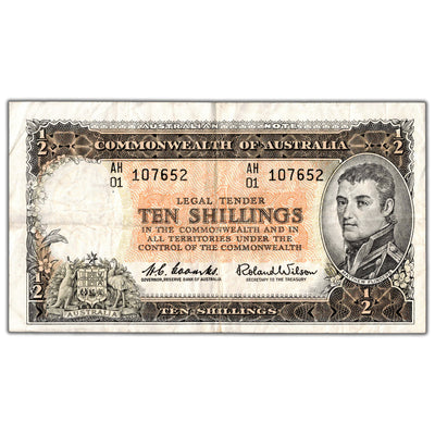 Australia ND (1961-65) 10 Ten Shillings Note P #33a - VF