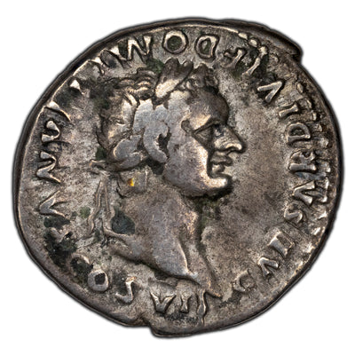 SOLD Ancient Rome 80-81 AD Titus Domitian as Caesar Denarius Silver Coin RIC 268