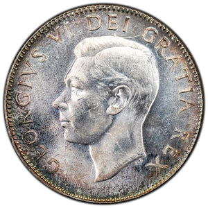 SOLD Canada 1951 Low Relief 25 Cents Quarter Silver Coin - Obverse Scratch